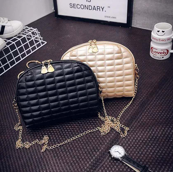 New fashion blockbuster lady bag fashion small fragrance bamboo slug shell lady bag Pu embroidery line litchi pattern lady one shoulder diag