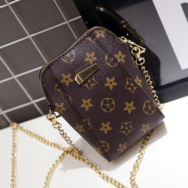 Hot Sale Crossbody Bags For Women PU Leather Luxury Handbags Designer Phone Bag Retro Floral Shoulder Print Pattern Chain Clutch Women Bag