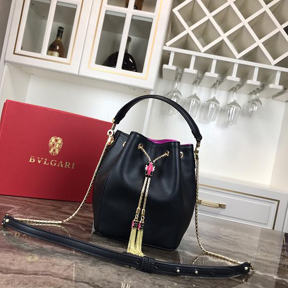 Hot quality womens handbag brand real leather mini bucket bag shoulder bags small Drawstring bag Crossbody bag 16*19.5*10cm 86325