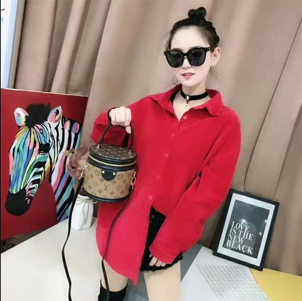 new 2019 design bucket bag handbag lady Pu leather chain shoulder bag flip handbag brand high quality fashion fashion handbag