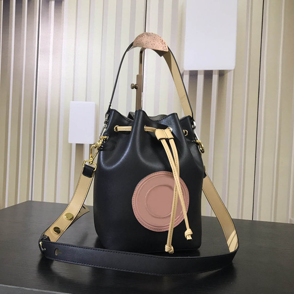 Brand designer handbag fashion letter printing Messenger bag high quality leather women bucket bag 2019 new designer luxury shoulder bag