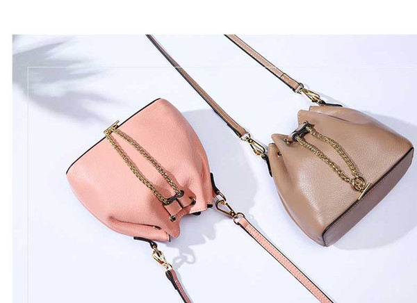 New women's bag trend fashion wild leather bucket bag leather handbags shoulder Messenger bag handbags wholesale