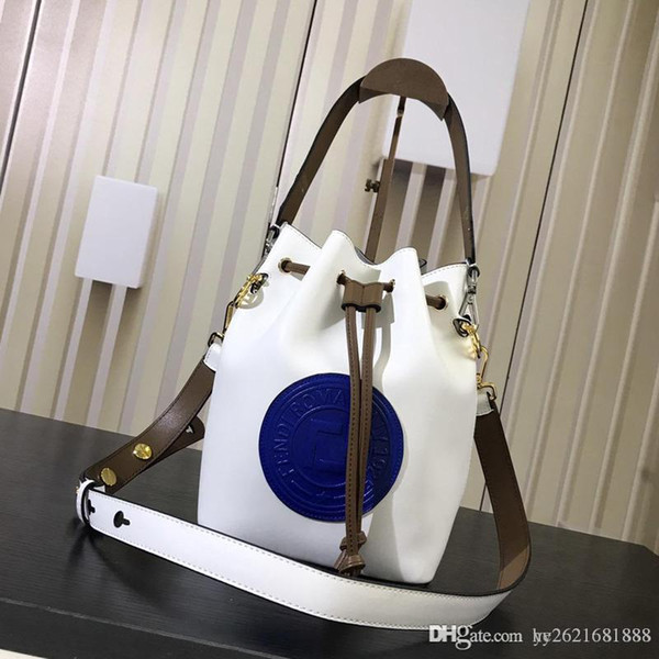 Designer Handbags Bucket Bags Women's Handbags Shoulder Bags Gold Metallic Metal Sign Decoration Colorblocking Fabric Made in Italy 201