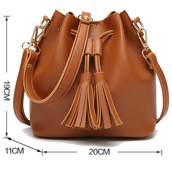 2018 best quality -Free shipping ! Fashion Leather Bucket Bags for Women Small Mini Cutout Women Messenger Bag PUTAO