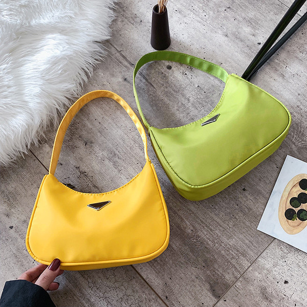 Women's Bag Fashion Underarm Small Square Bag Wild Solid Color Mini Leather Handbag Shoulder Baguette Shape Bolso de mano