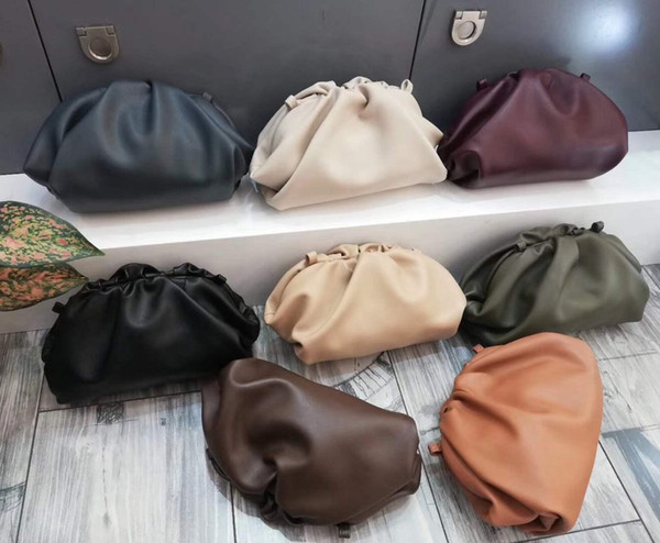 Leather Women's Bag 2019 New Single Shoulder Cross Arm Handbag Fold Dumpling Woman Genuine Leather Bag