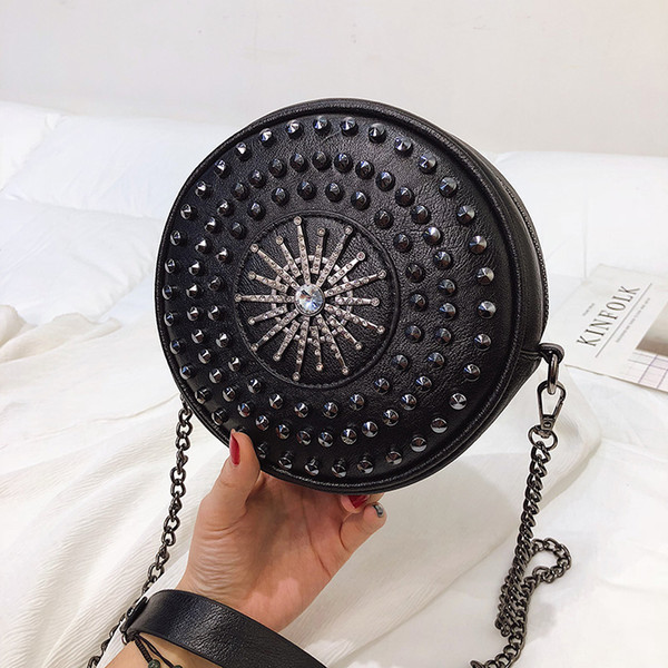 Diamond Round Bag Dinner Party Small Evening Luxury Handbags Leather Women Bags Designer High Quality Lady's Bags Handbags Black