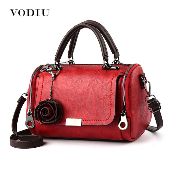 Women's Handbags New Fashion Retro Rose Pendant Large Capacity Leather Shoulder Bags Female Tote Casual Messenger Bags For Women