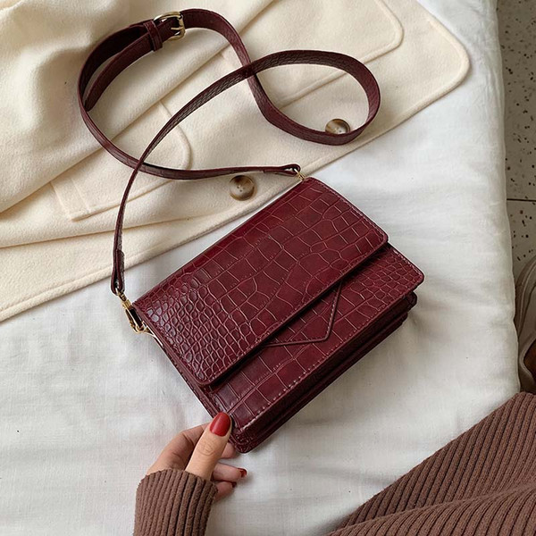 Simple Mini PU Leather Shoulder Messenger Bag For Women 2019 Lady Stone pattern Crossbody Bags Lady Travel Handbags