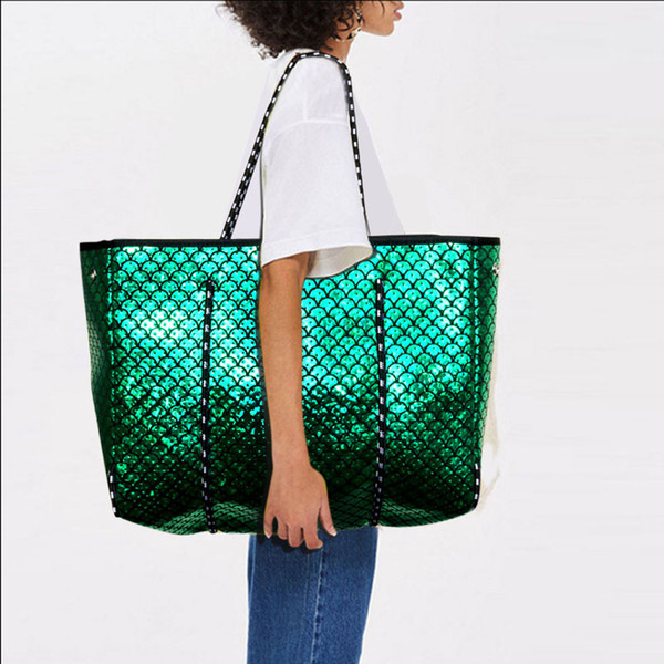 SUNNY BEACH Luxury Bling Bag Casual Totes Shoulder Bag Women Handbag Composite Travel Christmas Green Large Light Bags