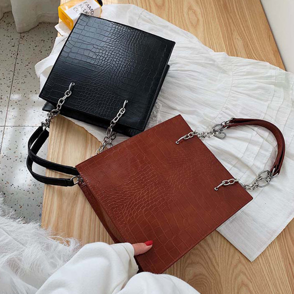 Alligator Large Capacity Shoulder Bags Women 2019 High Quality Leather Handbags Women Crocodile Buckets Bags Pu Ladies Hand Bag