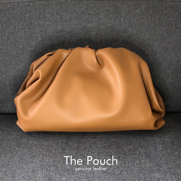 Fashion style women bags The pouch Cloud bag solid handbag split leather Day clutch cowhide quality