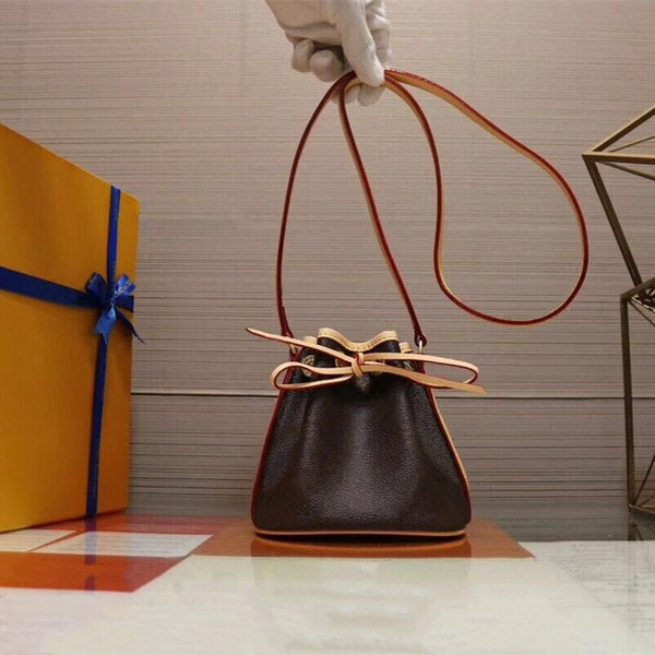 Mini Drawstring Designer new orignal Canvas genuine leather lady messenger bag phone purse fashion satchel shoulder bag handbag Wholesale