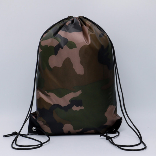 Camouflage Oxford Drawstring Bag 3D Printing Women Men Unisex Travel Storage Package Drawstring Backpack