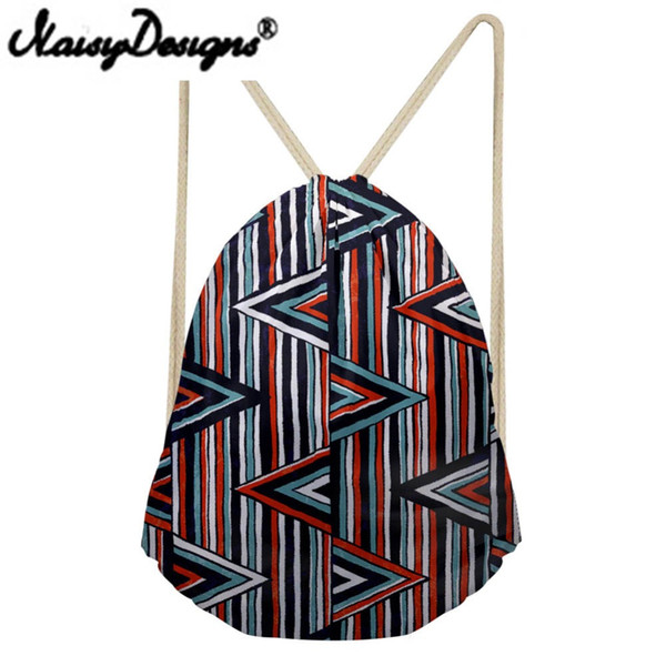 NOISYDESIGNS Women's Geometry Pattern Printed Drawstring Backpack for teenagers girls pouch day pack Stripe Packing Bags