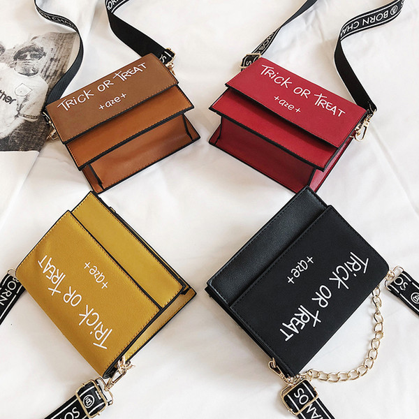 Women's Bag 2020 New Massenger Bag Fashion Korean-style Versatile Shoulder Chain Lettered Handbags Lady's SquareTotes