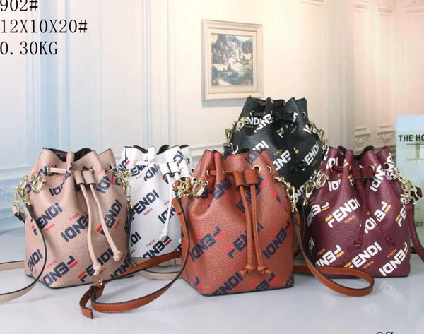 hot 2019 deawstring F F Free shipping ! Fashion Leather Bucket Bags for Women Small Mini Cutout Women Messenger Bag