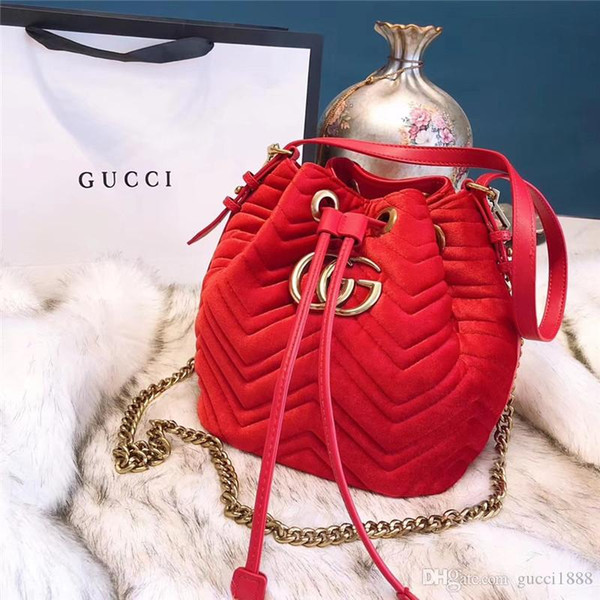 2019 hot new fashion bra ndd velvet carefully created love drawstring bucket bag handbag shoulder bag