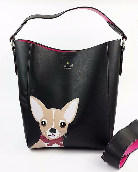 Brand Luxury Handbags Cute rabbit dog Designer Women Leather Wide Strap Bag Female Shoulder Bag Women Messenger Bags Bucket Tote