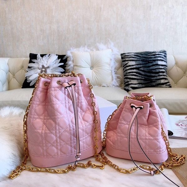 Pink handbags purse drawstring tote bag leather fashion women brand shoulder high quality