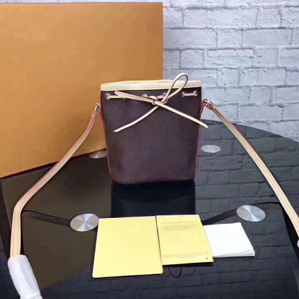 Mini Drawstring Designer new orignal Canvas genuine leather lady messenger bag phone purse fashion satchel shoulder bag handbag Wholesale