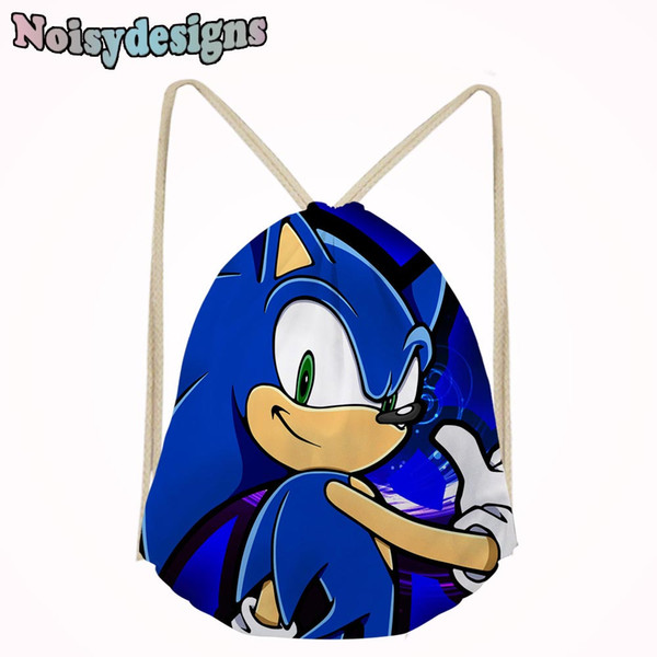 Cartoon Boys School Drawstring Bag 3D Famous Sonic the Hedgehog Game Printed School Backpack Storage Bags Small Men's Backpack