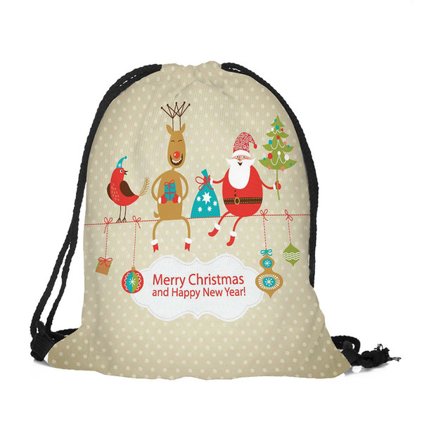 Sleeper #5001 Merry Christmas Candy Bag Satchel Rucksack Bundle Pocket Drawstring Bag free shipping