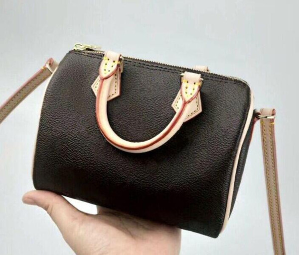 2018 Wholesale new orignal Canvas genuine leather lady messenger bag phone purse fashion satchel nano pillow shoulder bag handbag 61252