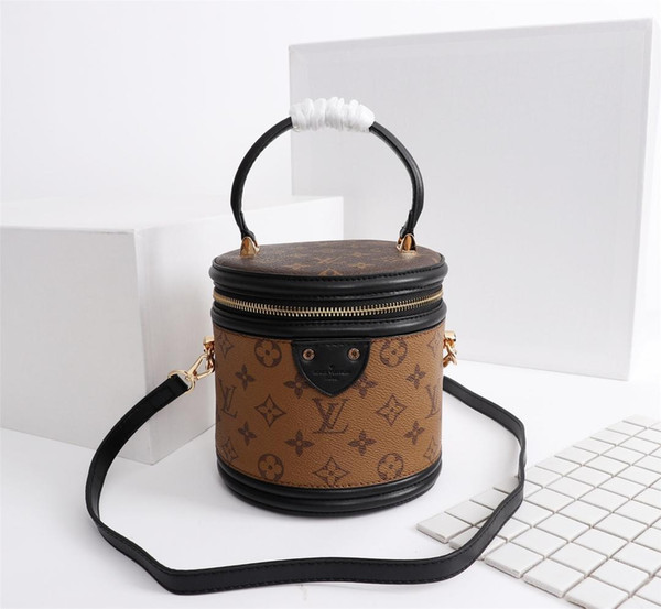 M62788 yellow flower handbag leather bucket bag fashion brand handbag cylinder bag mobile wallet size 16 * 14.5 * 16cm