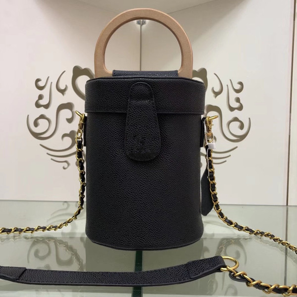 New Hot Fashion Designer Women Handbags Chain Crossbody Bags Genuine Leather Handle Shoulder Mini Bucket Bags Designer Coin Pruse Tote 18cm