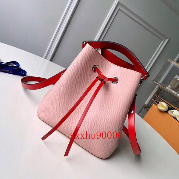 High Quality small real leather lady drawstring bag famous designer Women shoulder Bag bucket bag 53609