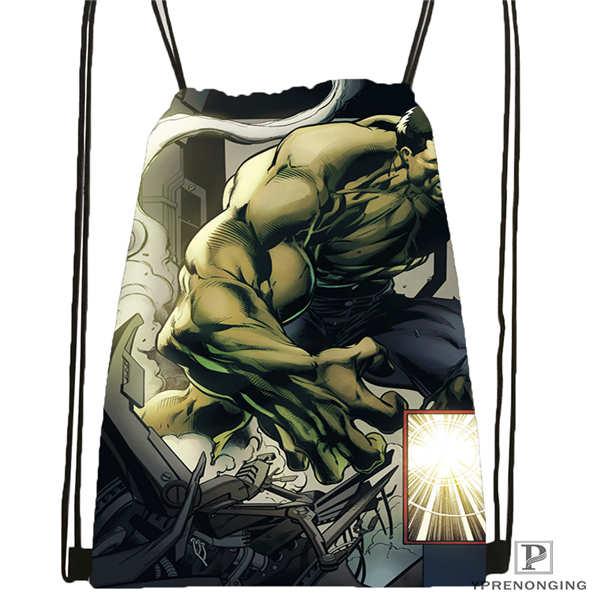 Custom hulk- Drawstring Backpack Bag Cute Daypack Kids Satchel (Black Back) 31x40cm#2018611-1(6)