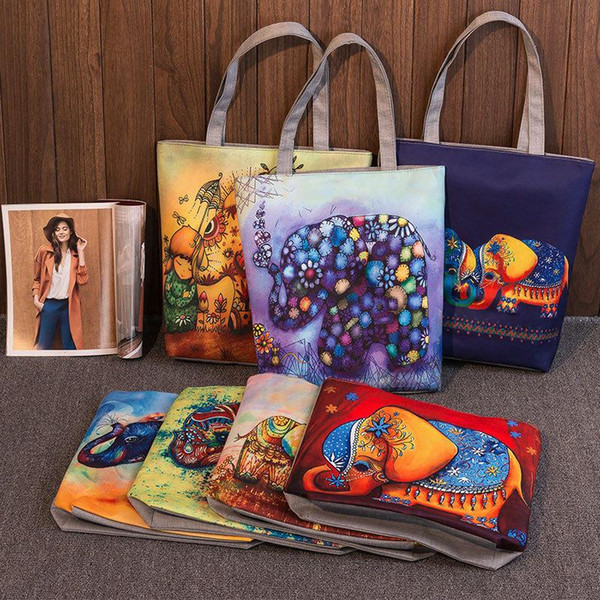 Women elephant printing handbags national elephants tourist attractions ladies shoulder bag cheap cross-border messager bags wholesale