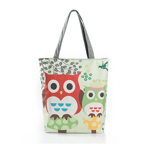 Wholesale women cheap handbags owl embroidery canvas floral print messager bags high quality womens crossbody bags for sale