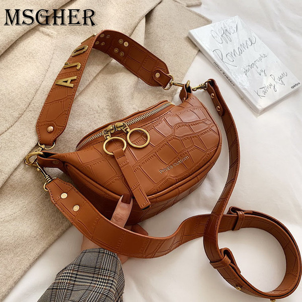 MSGHER Stone Pattern Small Crossbody Bags For Women 2020 Chain Design Shoulder Messenger Bag Lady Handbags and Purses