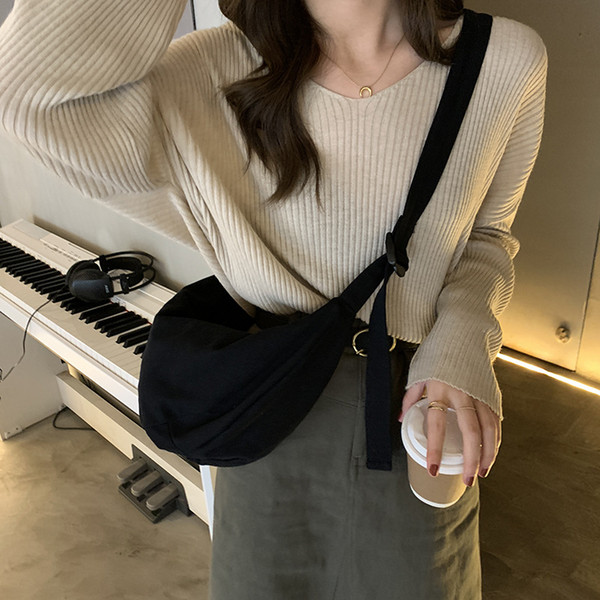 Fashion Large Capacity Women Bag New Shoulder Bag Korean Messenger 2020 Simple Chest Canvas