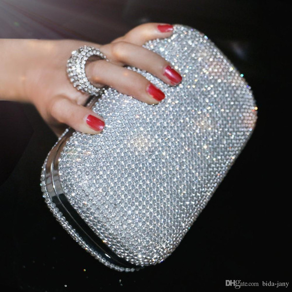 2016 diamond-studded evening bag evening bag with a diamond bag women's rhinestone banquet handbag day clutch female 3 Color