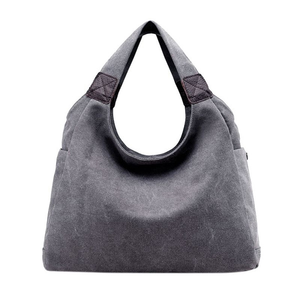 Women's Simple Style Vintage Canvas Totes Hobo Bag(gray)