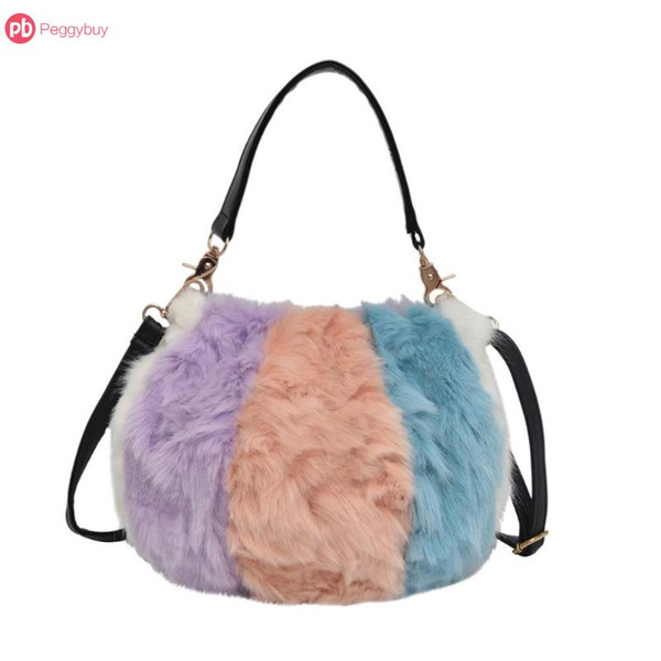 1pcs Women Shoulder Bags Plush Dumpling Stype Handbag Casual Girls Crossbody Bag 23*20*10cm