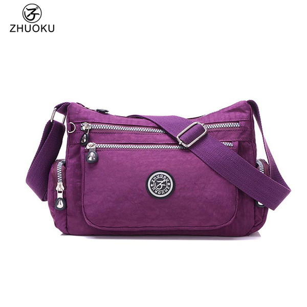 ZHUOKU Women Messenger Bags for Women Travel Waterproof Nylon Handbag Female Shoulder Bag Ladies Crossbody Bags 28x20x11cm B039