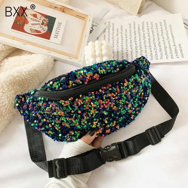 [BXX] Sequined Crossbody Chest Waist Bag For Women 2020 Spring All-match Shoulder Messenger Bag Female Handbags and Purses HK268