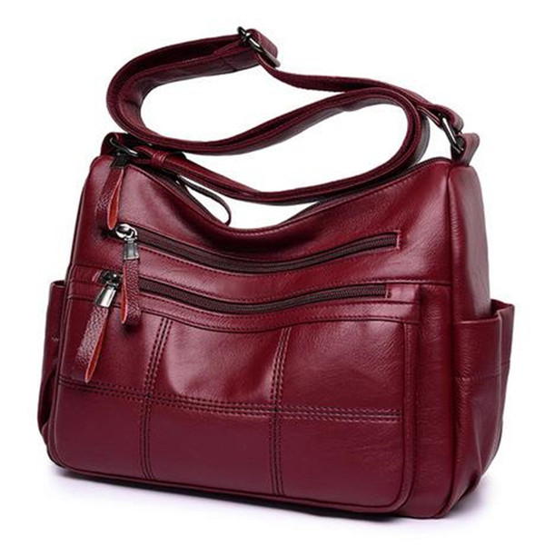 Hot Soft Leather Bolsa Luxury Ladies Hand Bags Female Crossbody Bags for Women Shoulder Messenger Thread Sac A Main Femme