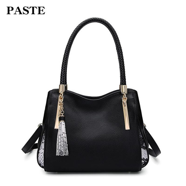 2018 Spring Serpentine Tassel Design Brand PASTE Women's Hobo Bags Luxury High Quality Female Shoulder Bag 7P1128MP