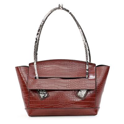 Vintage Snakeskin Grain Handbags Women Patchwork Shoulder Bag Ladies Tote Bag Designer Large Women Leather Handbags