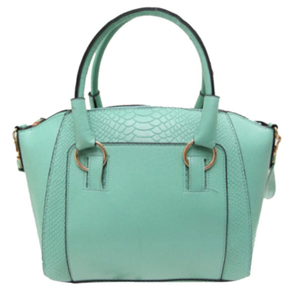 Women's Shoulder Bag in imitation leather Satchel Cross Body Tote Bag (Green)