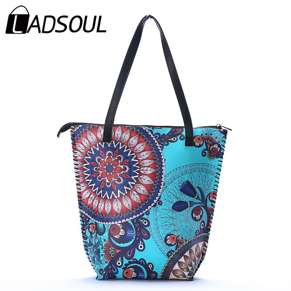 LADSOUL Women's Retro Ethnic Style Shoulder Shopping Bag Mummy Bag Handmade Shopping Storage Fashion Women For Women