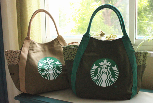 Hot-selling Starbucks women handbag Japan fashion brand Canvas shopping bag High quality shoulder bag 4 colors