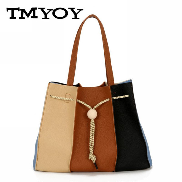 TMYOY Ladies Shoulder Bags Women Casual Tote Artificial Leather Handbags Patchwork Fashion Female Messenger Crossbody Bag WB296