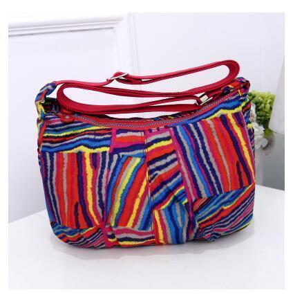 Wholetide- Nice Women Nylon Zipper Bags!pop Colorful Floral Lady Shopping Day Clutches Small Handbag Popest Fresh Carved Cross Carry Bags