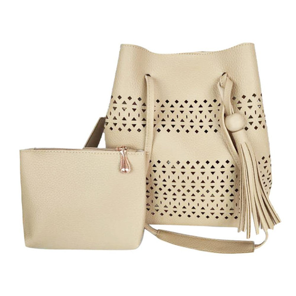 2pcs Women PU Leather hollow out design tote bag high quality ladies shoulder messenger bags